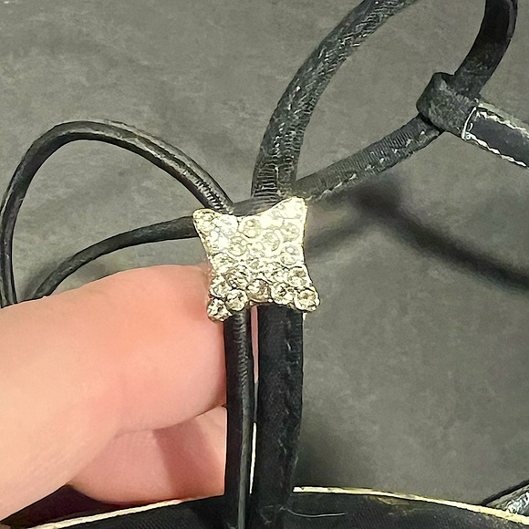 Stuart Weitzman Women’s Black Heels with Jeweled Accent Straps - Picture 10 of 10